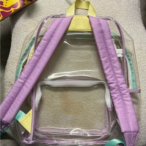 Clear Backpack with Pastel Straps